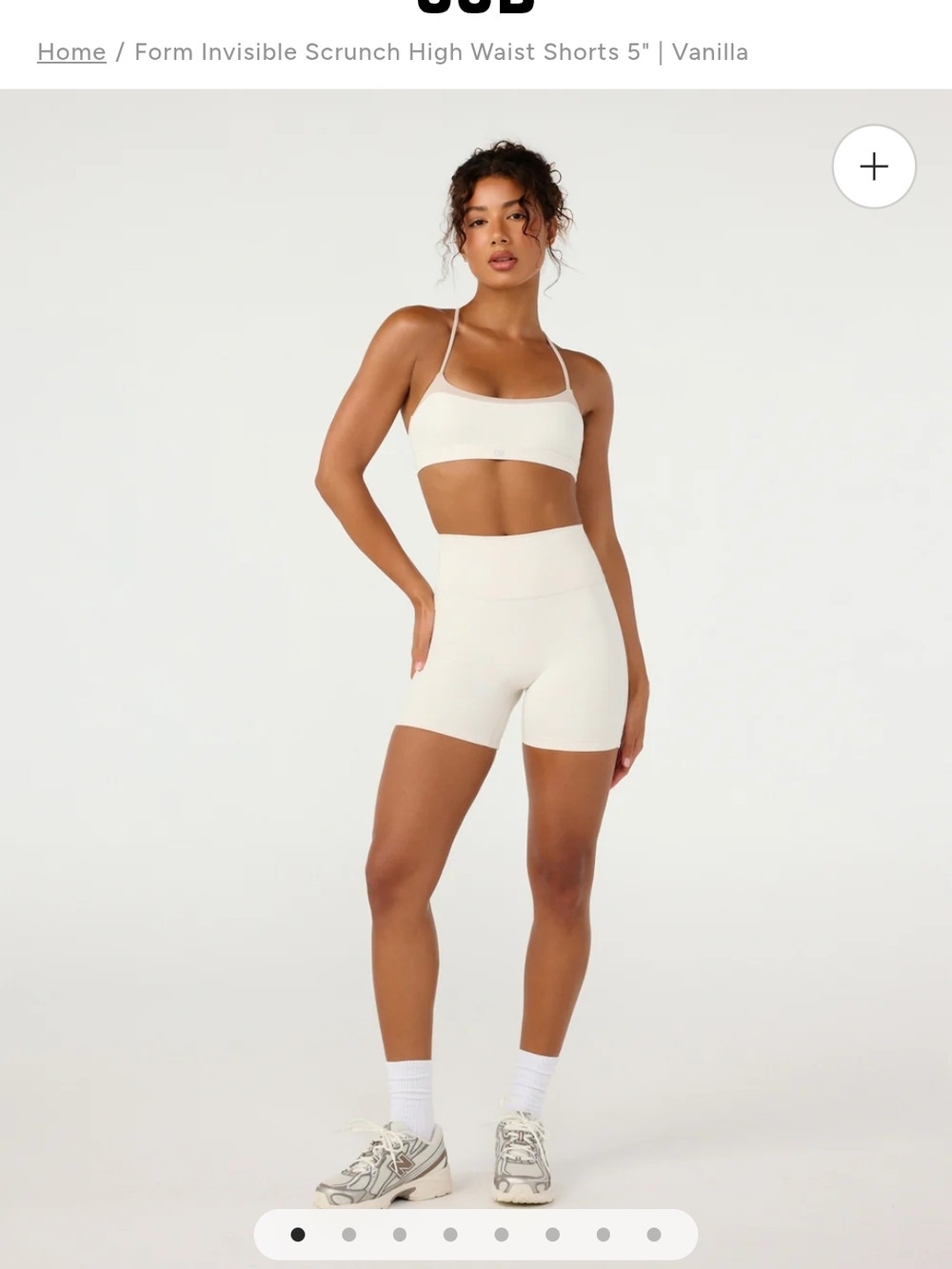 CSB Vanilla High Waisted Workout Shorts In Cream/Off-White